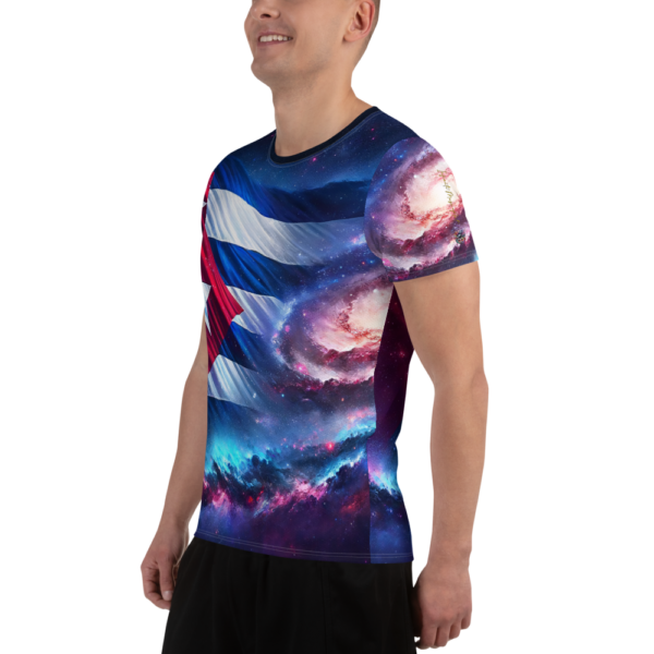 Men's All-Over-Print Athletic Shirt - Galactic Cuban Flag | Sports & Combat Ready Moisture-Wicking Performance - Image 4