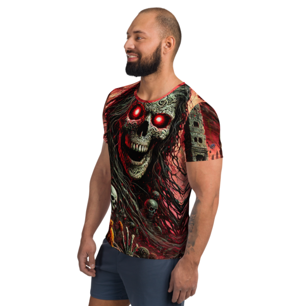 Mictlantecuhtli's Domain All-Over Print Athletic Shirt for Men - Image 3