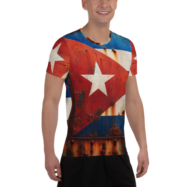 Men's All-Over-Print Athletic Shirt – Cuban Flag Rust Art | Combat Sports & Outdoor Enthusiasts - Image 3