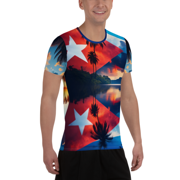 Cuban Radiance All-Over Print Athletic Shirt for Men | Combat Sports & Outdoor Enthusiasts - Image 3