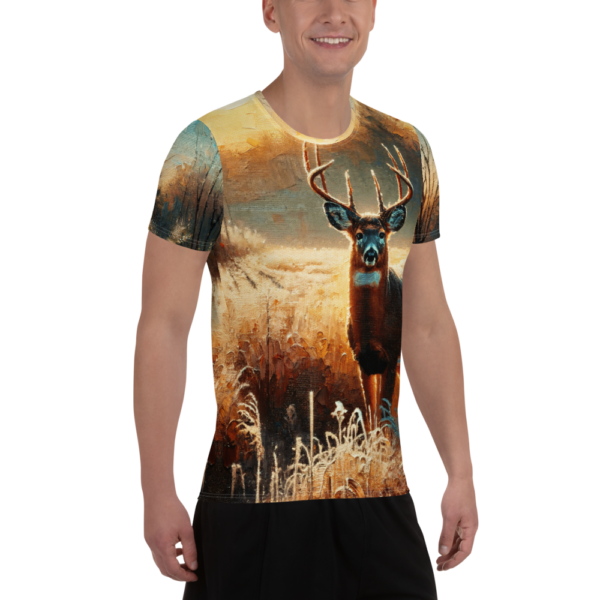 Autumn Sentinel Athletic Shirt – Men's All-Over Print for Combat Sports & Outdoor Enthusiasts - Image 3