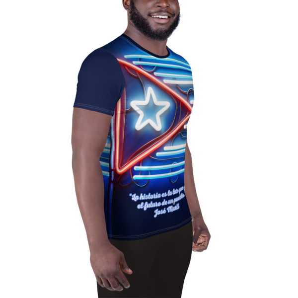 Men’s All-Over-Print Cuban Neon Flag Athletic Shirt – Perfect for Combat Sports & Outdoor Enthusiasts - Image 3