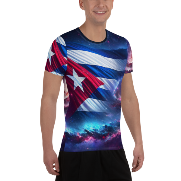 Men's All-Over-Print Athletic Shirt - Galactic Cuban Flag | Sports & Combat Ready Moisture-Wicking Performance - Image 3