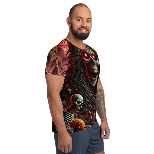 Mictlantecuhtli's Domain All-Over Print Athletic Shirt for Men - Image 4