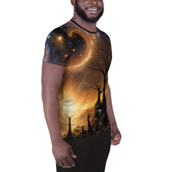 Ascension to Celestial Realms All-Over Print Athletic Shirt for Men - Image 4