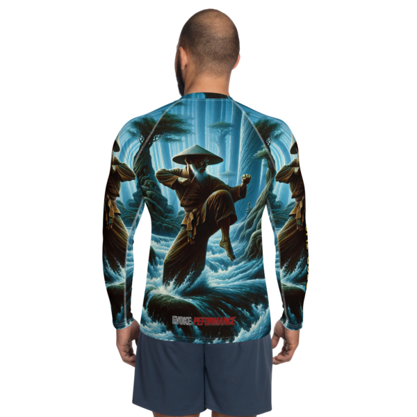 Master the Flow – Men's Long-Sleeve Rash Guard with Mystical Martial Arts Design - Image 2