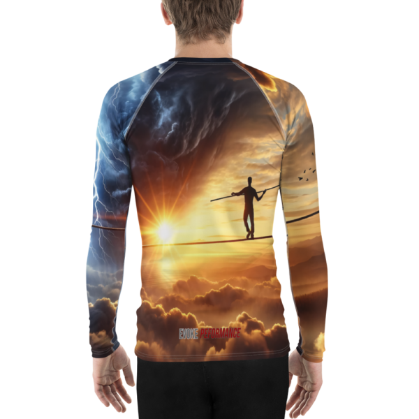 Equilibrium Amidst Chaos Men's Long Sleeve Rash Guard - UPF 50+ Protection - Image 2