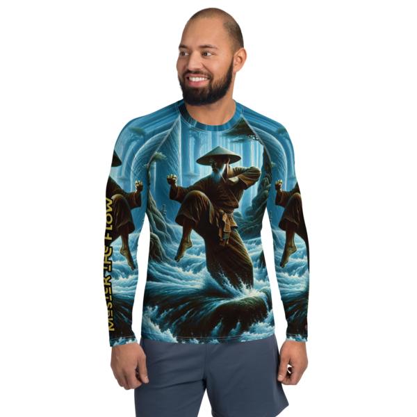 Master the Flow – Men's Long-Sleeve Rash Guard with Mystical Martial Arts Design