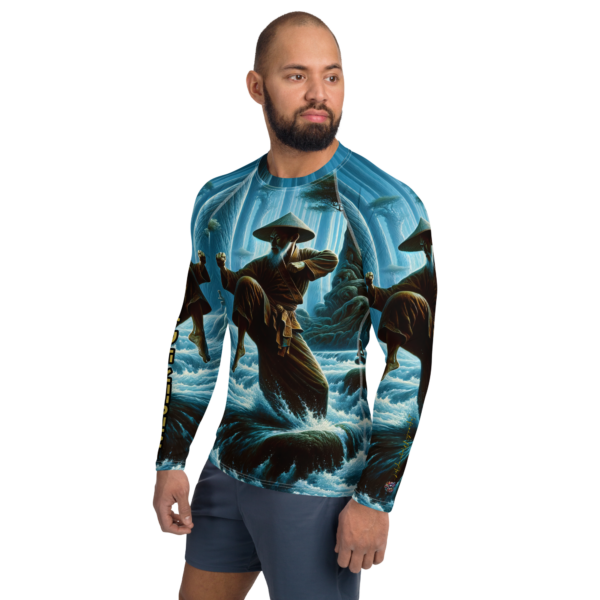 Master the Flow – Men's Long-Sleeve Rash Guard with Mystical Martial Arts Design - Image 3