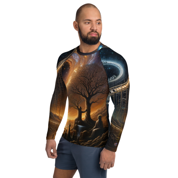 Ascension to Celestial Realms Long Sleeve Rash Guard for Men - Image 3