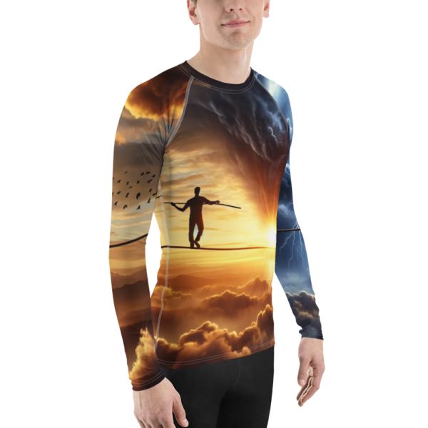 Equilibrium Amidst Chaos Men's Long Sleeve Rash Guard - UPF 50+ Protection - Image 4