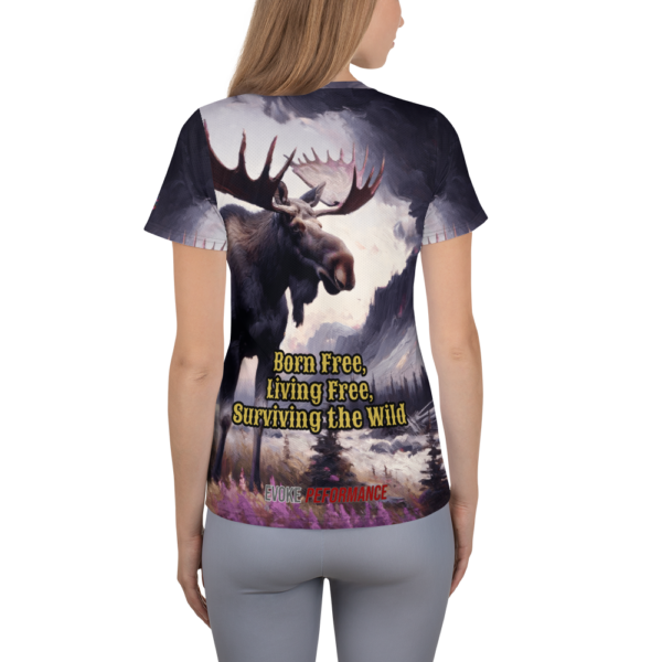 Women’s All-Over-Print Athletic Shirt - Gentle Moose Volcanic Apocalypse Design | Combat Sports & Outdoor Enthusiasts - Image 2