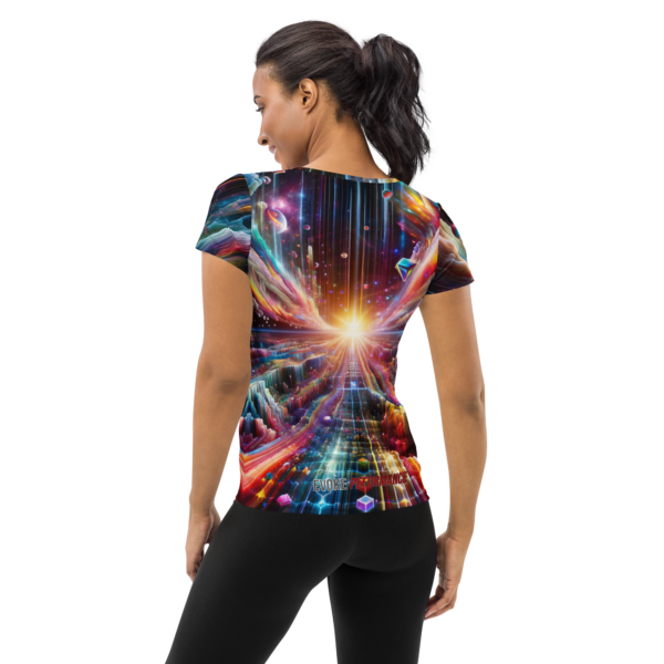 Cosmic Symphony Women's All-Over-Print Athletic Shirt - Moisture-Wicking for Combat Sports & Outdoor Enthusiasts - Image 2