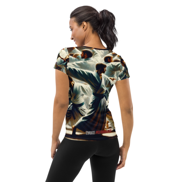 Harmony in Motion: Women's All-Over Print Athletic Shirt for Martial Arts Enthusiasts - Image 2