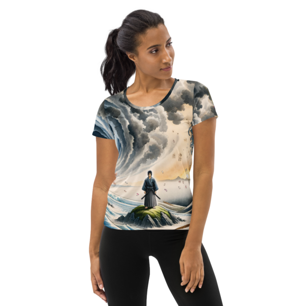 Warrior’s Tempest Women's All-Over-Print Athletic Shirt – Perfect for Combat Sports and Outdoor Enthusiasts