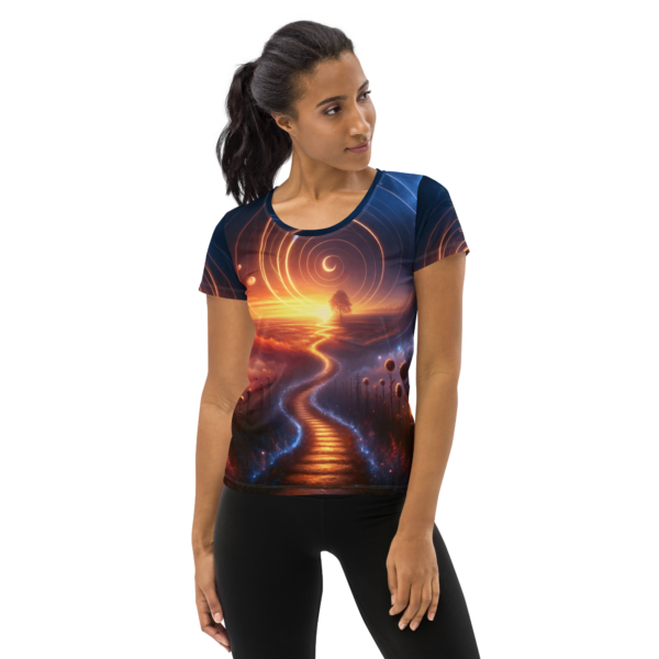 Celestial Dreamway Women's All-Over Print Athletic Shirt – Perfect for Combat Sports and Outdoor Activities