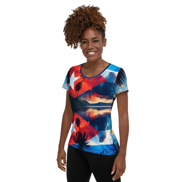 Cuban Radiance Women’s All-Over-Print Athletic Shirt | Moisture-Wicking Performance Wear for Combat Sports & Outdoor Enthusiasts - Image 3