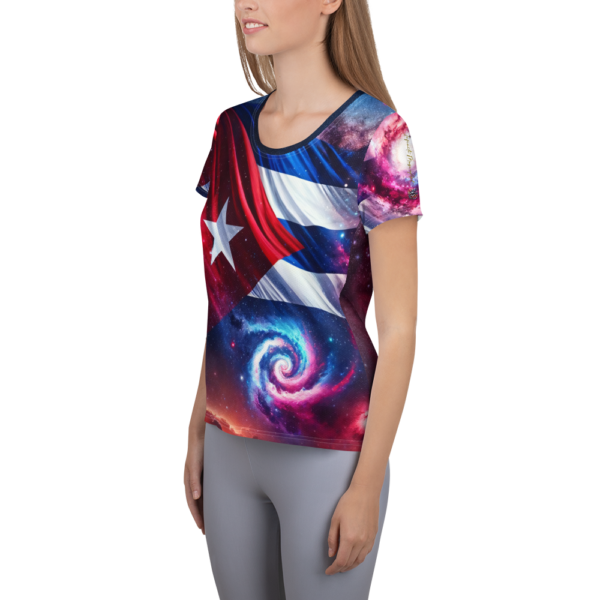 Women's All-Over-Print Athletic Shirt | Galactic Freedom Combat Sports Tee for Women - Image 3