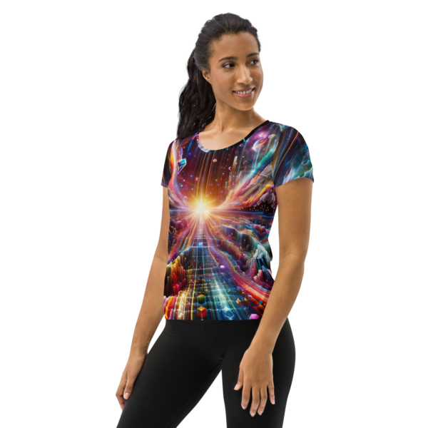 Cosmic Symphony Women's All-Over-Print Athletic Shirt - Moisture-Wicking for Combat Sports & Outdoor Enthusiasts - Image 3