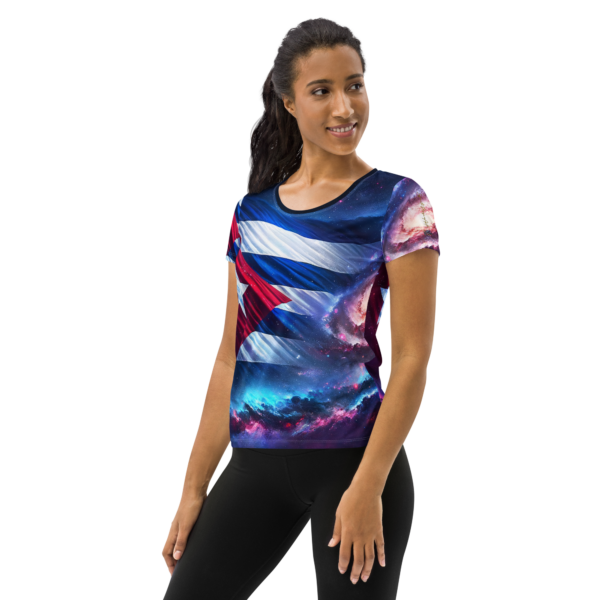 Women's All-Over Print Athletic Shirt – Cosmic Cuban Flag Design | Combat Sports & Outdoor Enthusiasts - Image 3