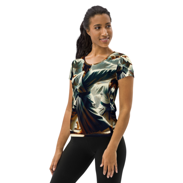 Harmony in Motion: Women's All-Over Print Athletic Shirt for Martial Arts Enthusiasts - Image 3