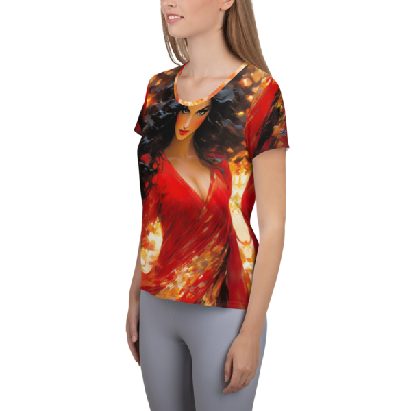 Crimson Enigma Women's All-Over Print Athletic Shirt - Ideal for Combat Sports - Image 3