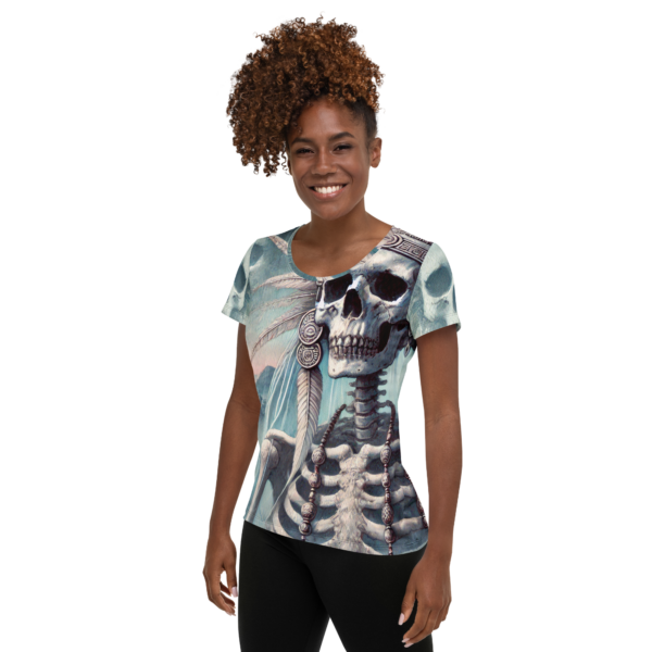 Aztec Emissary of the Underworld All-Over Print Women's Athletic T-Shirt - Image 3