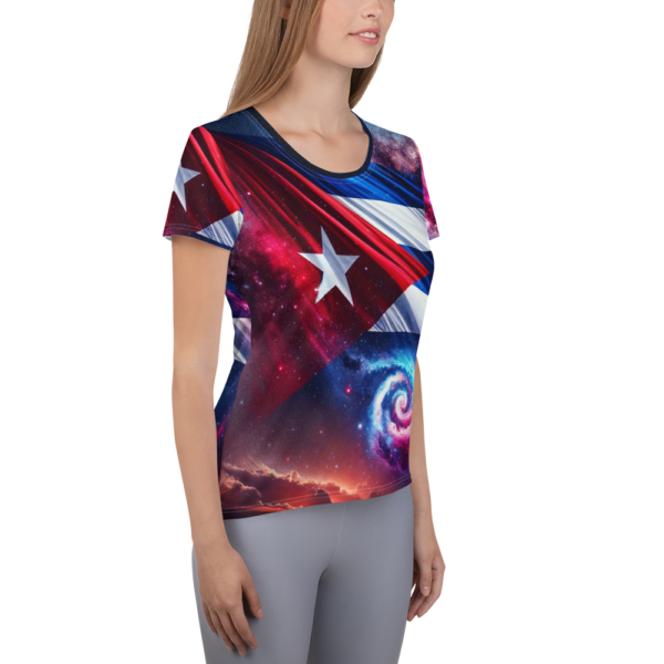 Women's All-Over-Print Athletic Shirt | Galactic Freedom Combat Sports Tee for Women - Image 4