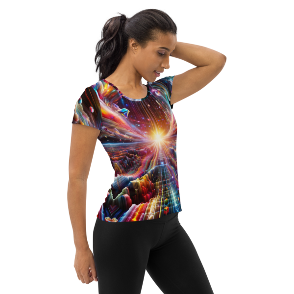 Cosmic Symphony Women's All-Over-Print Athletic Shirt - Moisture-Wicking for Combat Sports & Outdoor Enthusiasts - Image 4