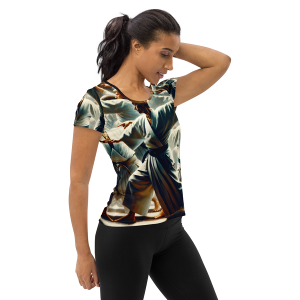 Harmony in Motion: Women's All-Over Print Athletic Shirt for Martial Arts Enthusiasts - Image 4