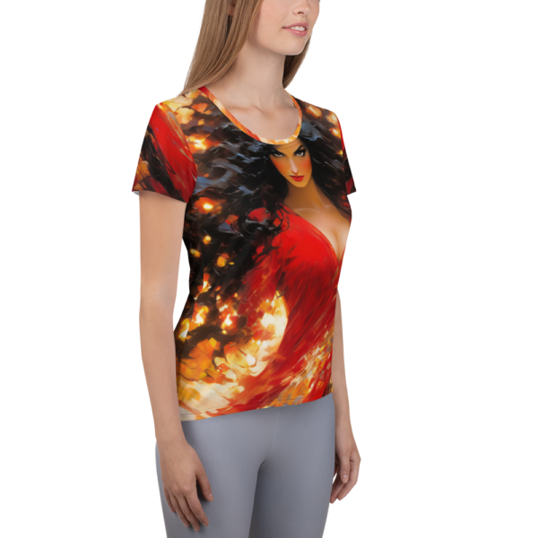 Crimson Enigma Women's All-Over Print Athletic Shirt - Ideal for Combat Sports - Image 4