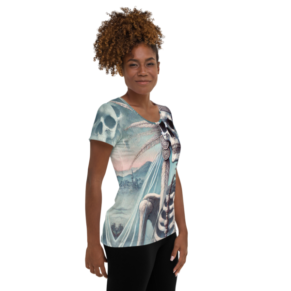 Aztec Emissary of the Underworld All-Over Print Women's Athletic T-Shirt - Image 4