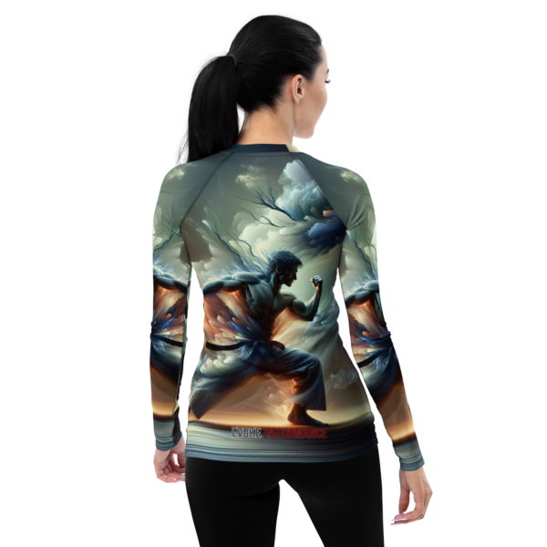 Women’s Long-Sleeve Combat Sports Rash Guard – Martial Spirit Ascendant Design - Image 2