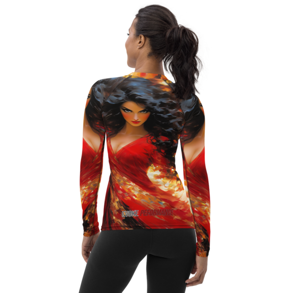 Crimson Enigma Women's Performance Rash Guard - Long Sleeve, UPF 50+ - Image 3