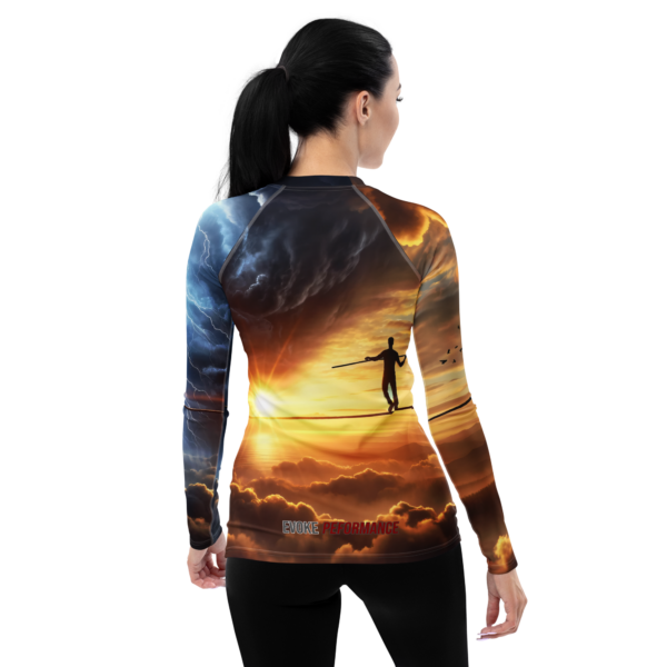 Equilibrium Amidst Chaos Women's Long-Sleeve Rash Guard - Image 2