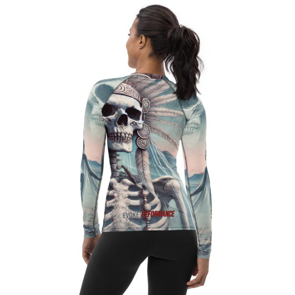 Aztec Emissary of the Underworld Women's Rash Guard - Image 2