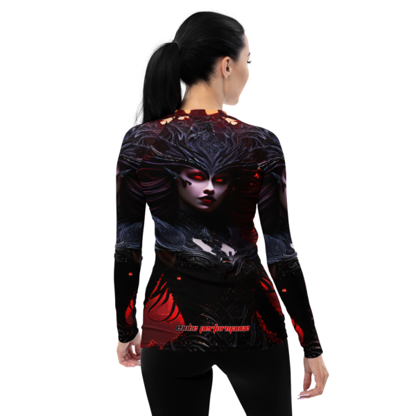 Xalira All-Over Print Women’s Rash Guard – "From the Ashes I Rise" – Athletic Performance Wear - Image 2