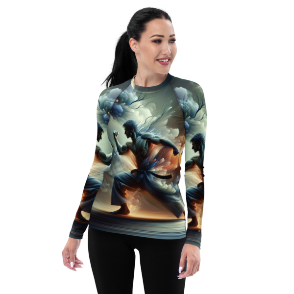 Women’s Long-Sleeve Combat Sports Rash Guard – Martial Spirit Ascendant Design