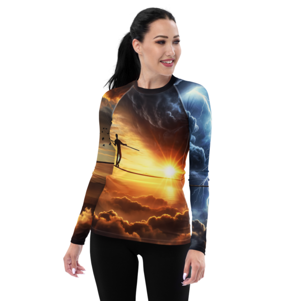 Equilibrium Amidst Chaos Women's Long-Sleeve Rash Guard