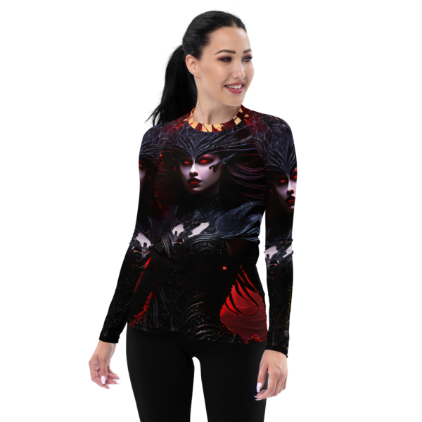 Xalira All-Over Print Women’s Rash Guard – "From the Ashes I Rise" – Athletic Performance Wear