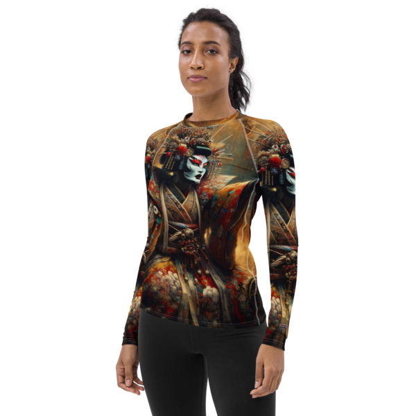 Women's Long Sleeve Rash Guard - Kabuki Warrior Design | UPF 50+ Sun Protection for Combat Sports, Beach, & Outdoor Adventures - Image 3