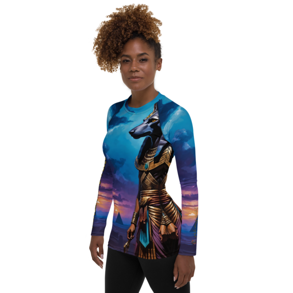 Guardian of the Underworld - Anubis Women's Long Sleeve Rash Guard - Image 4