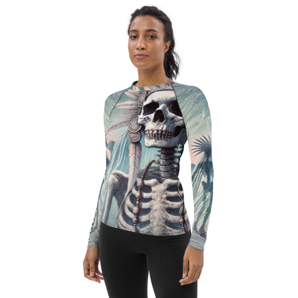 Aztec Emissary of the Underworld Women's Rash Guard - Image 3