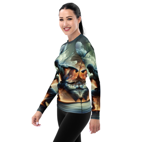 Women’s Long-Sleeve Combat Sports Rash Guard – Martial Spirit Ascendant Design - Image 3