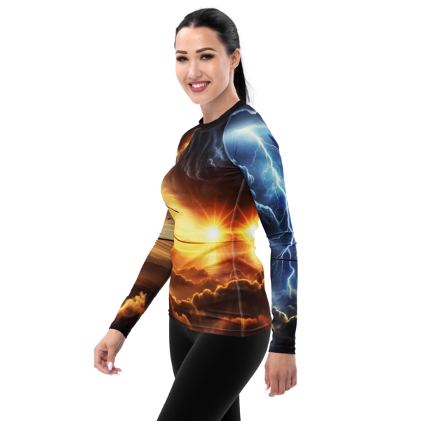 Equilibrium Amidst Chaos Women's Long-Sleeve Rash Guard - Image 3