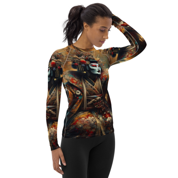 Women's Long Sleeve Rash Guard - Kabuki Warrior Design | UPF 50+ Sun Protection for Combat Sports, Beach, & Outdoor Adventures - Image 4