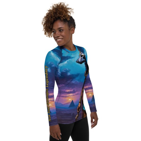 Guardian of the Underworld - Anubis Women's Long Sleeve Rash Guard - Image 5