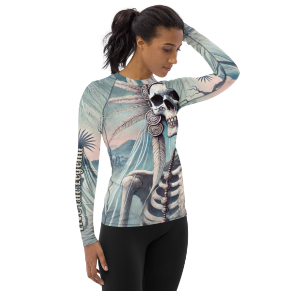 Aztec Emissary of the Underworld Women's Rash Guard - Image 4