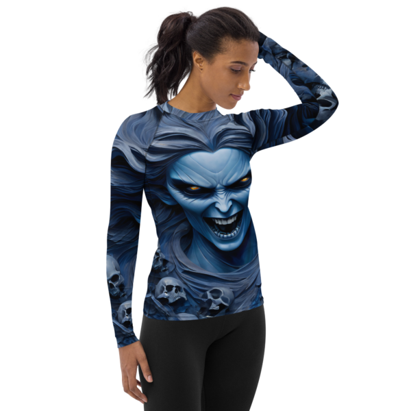 All-Over Print Women's Rash Guard – Harbinger of Shadows Design - Image 4