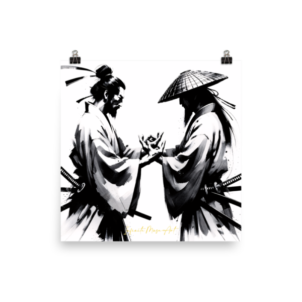 Chi Sau Harmony - 18x18in Japanese Poster Print - Martial Arts Energy Flow Design